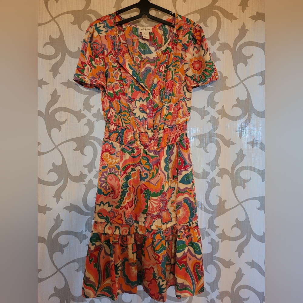 Nicole Miller Colorful Floral Midi Dress
